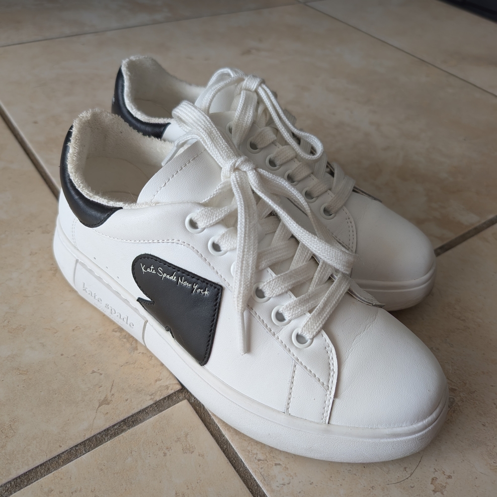 Kate Spade White and Black Sneakers